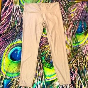 Athleta Leggings Satin Sheen Oyster/ Pearl Leggings